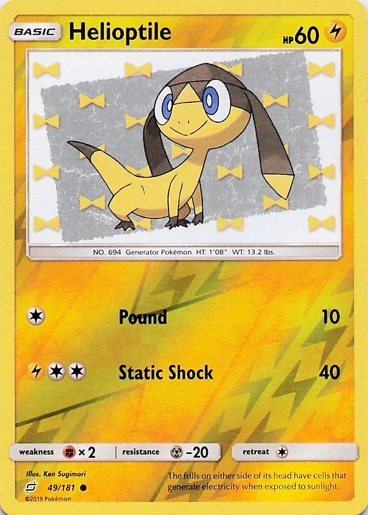 Helioptile - Pokemon Reverse Holo Common 2019 Team Up 49/181 NM