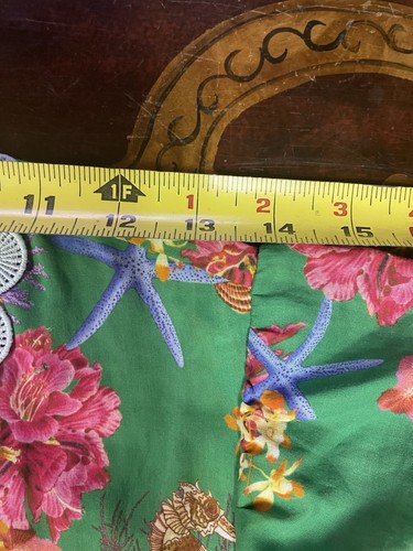 Hale Bob Green Floral Seahorse Embroidered Belted Tiered Maxi Dress Boho M - Picture 12 of 16