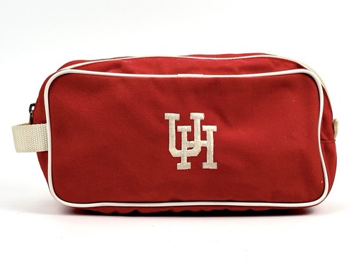 Vintage University of Houston Cougars Duffle Bag&Toiletries Bag Red Made in USA - Picture 6 of 14