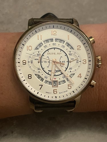 BURLAP Mens Watch Chronograph Analogue Classic Quartz DATE Waterproof 321
