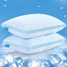 Double Sided Cooling Pillow for Hot Sleepers, Shredded Memory Foam Pillows Qu...