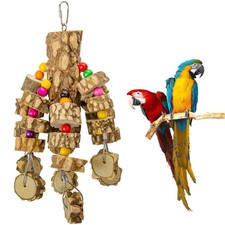 MYFAMIREA Parrot Chewing Toys Bird Toys Natural Wood Bird Toys Parakeet Cage ...
