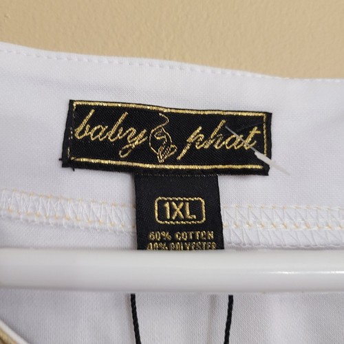 BABY PHAT DAMEN WEISS GOLD SS TOP SHIRT SEXY REICH AUSSEHEND 1XL - Bild 5 von 6