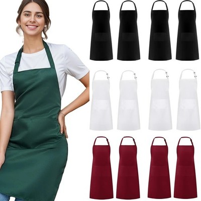 Adjustable Bib Apron (2-Pack) Water Oil Resistant Chef Aprons Utopia Kitchen