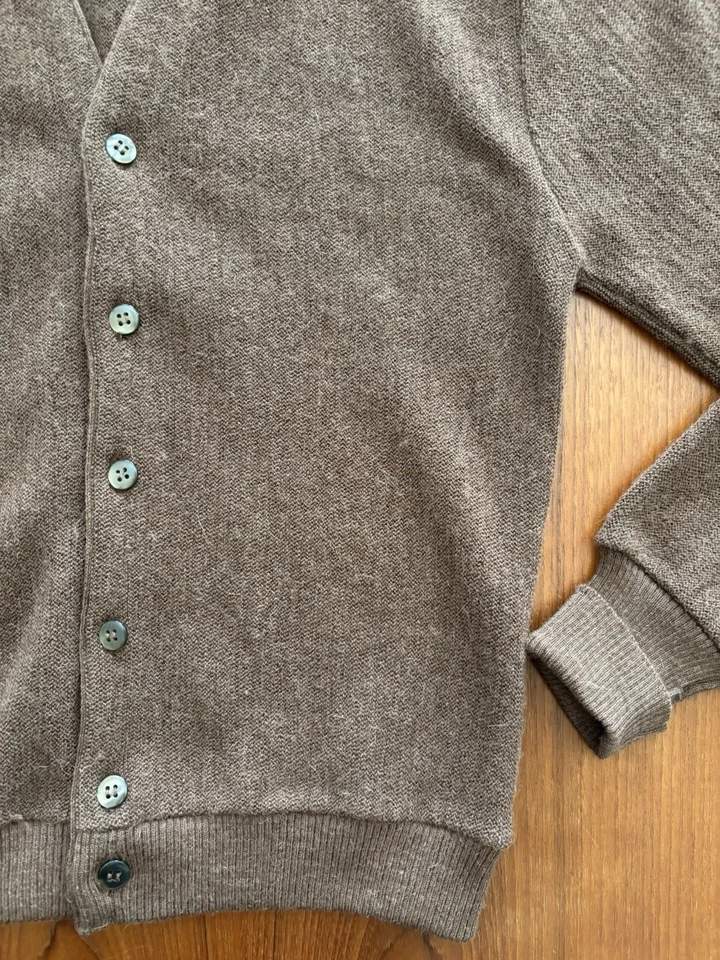Vintage 60’s Sears Brown Cardigan Men’s Size Medium Kurt Cobain Grunge Sweater - Image 3 of 4