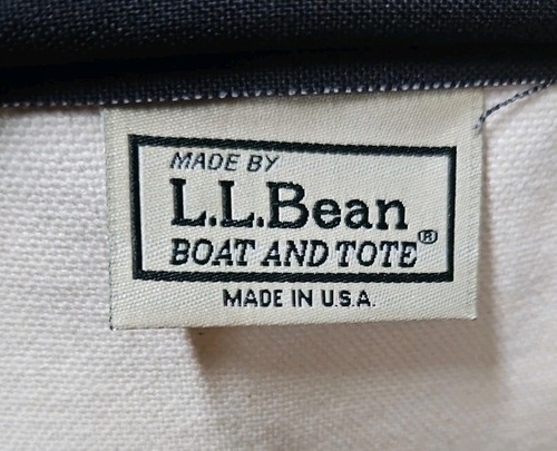 Vintage 90s LL Bean Boat and Tote Canvas Bag Beige w Black Trim Blank Large GUC - Bild 8 von 15