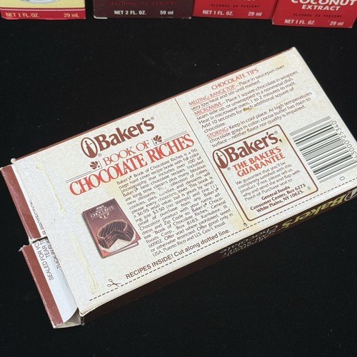 VTG Flavor Extract Box Lot McCormick Imitation Butter Banana Chocolate Bottles - Picture 2 of 5