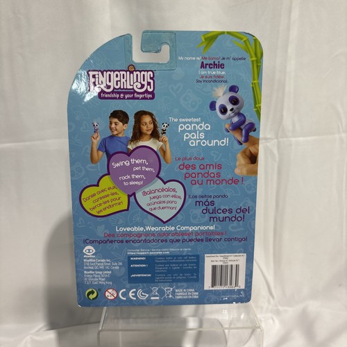 New in Box WowWee Interactive Fingerlings Archie the Blue Glitter Baby Panda - Picture 2 of 3