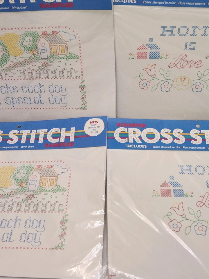 lote de 4 puntos de cruz...El hogar es amor...Haz de cada día un día especial...puntada de cruz Foto 2 de 4