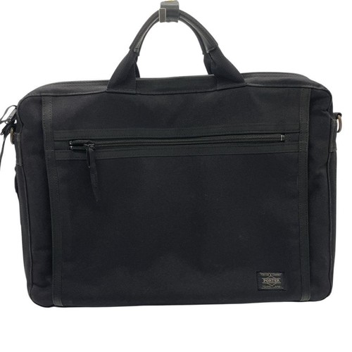 Porter Yoshida 2Way Business Bag Black Extended Gusset Used Japan - Picture 2 of 9