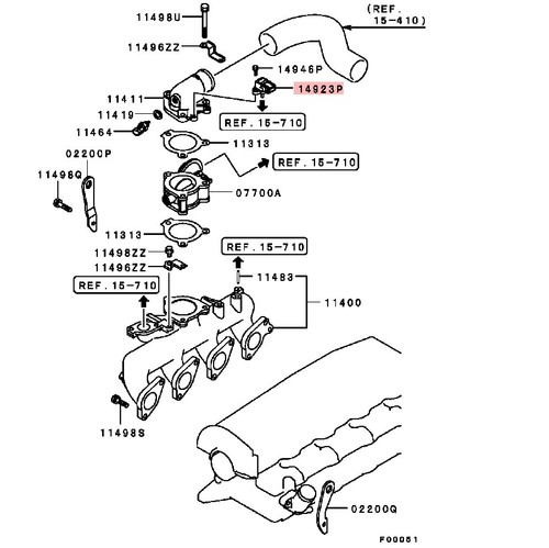 Inlet Manifold Diff Air Pressure Sensor for Mitsubishi PAJERO MINI H53A 0.7 - Picture 4 of 8