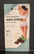 Gleebee Wax Strips  60 Count, 2 Sizes  Hair Remover for Face  Body  Sealed