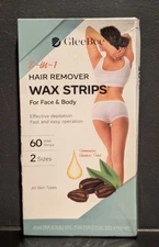 Gleebee Wax Strips | 60 Count, 2 Sizes | Hair Remover for Face & Body | Sealed
