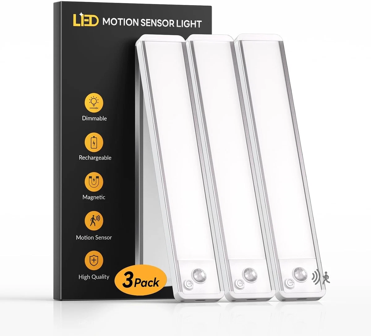 Luces LED para Cocina Bajo Gabinete 3 Pack con Sensor de Movimiento - 20CM