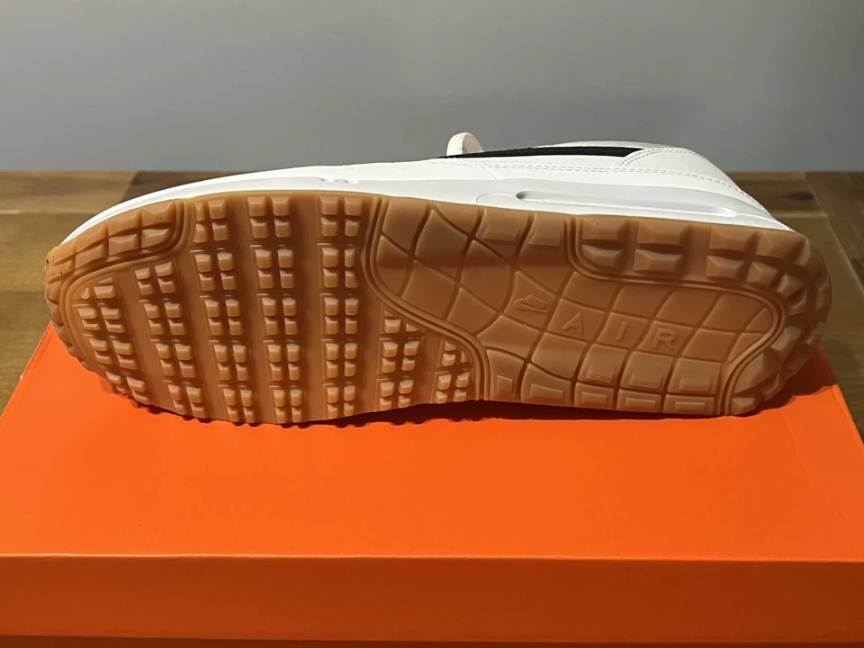 Nike Air Max 1 86 G Zapatos de Golf Sin Tacos M10.5/W12 Blanco/Negro-Goma Med Marrón NUEVO Foto 2 de 4