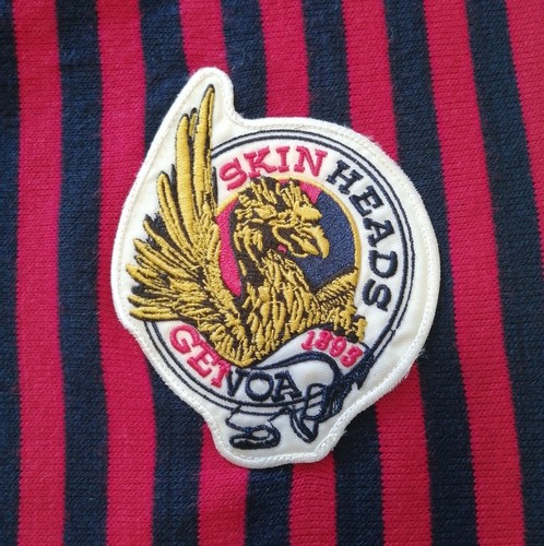 Sciarpa Ultras Skinheads Genoa Gradinata Nord No Adesivo Toppa Spilla Tessera - Foto 2 di 3