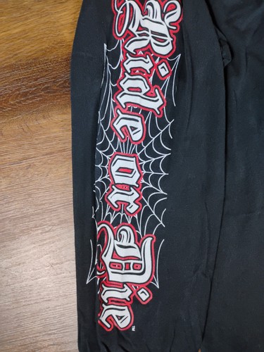 Hot Leathers Long Sleeve Shirt 🔥 3XL Black Biker Graphic Skulls Vintage 2008 - Picture 3 of 9