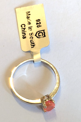 Gemporia sterling silver & Neon Pink Ethiopian Opal solitaire ring size R/S - Picture 5 of 10