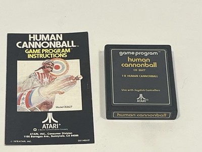 Human Cannonball (Atari 2600, 1978) Game CArtridge and Manual Tested Text Label