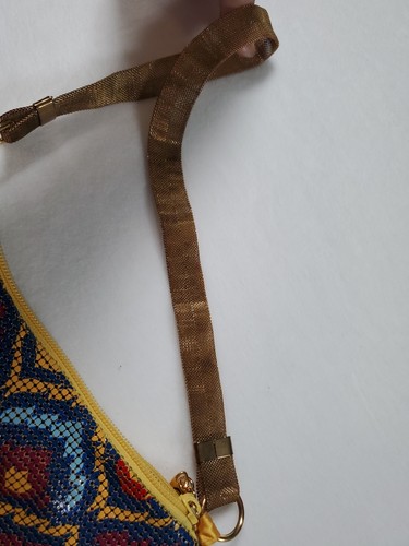 Vintage Whiting & Davis Evening Bag – Multicolor Mosaic Mesh with Gold Strap - Picture 11 of 17