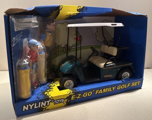 Vintage Nylint Toys 1998 EZ-Go Golf Cart + Figuren & Schläger/ Taschen.  NEU im Karton - Bild 5 von 6