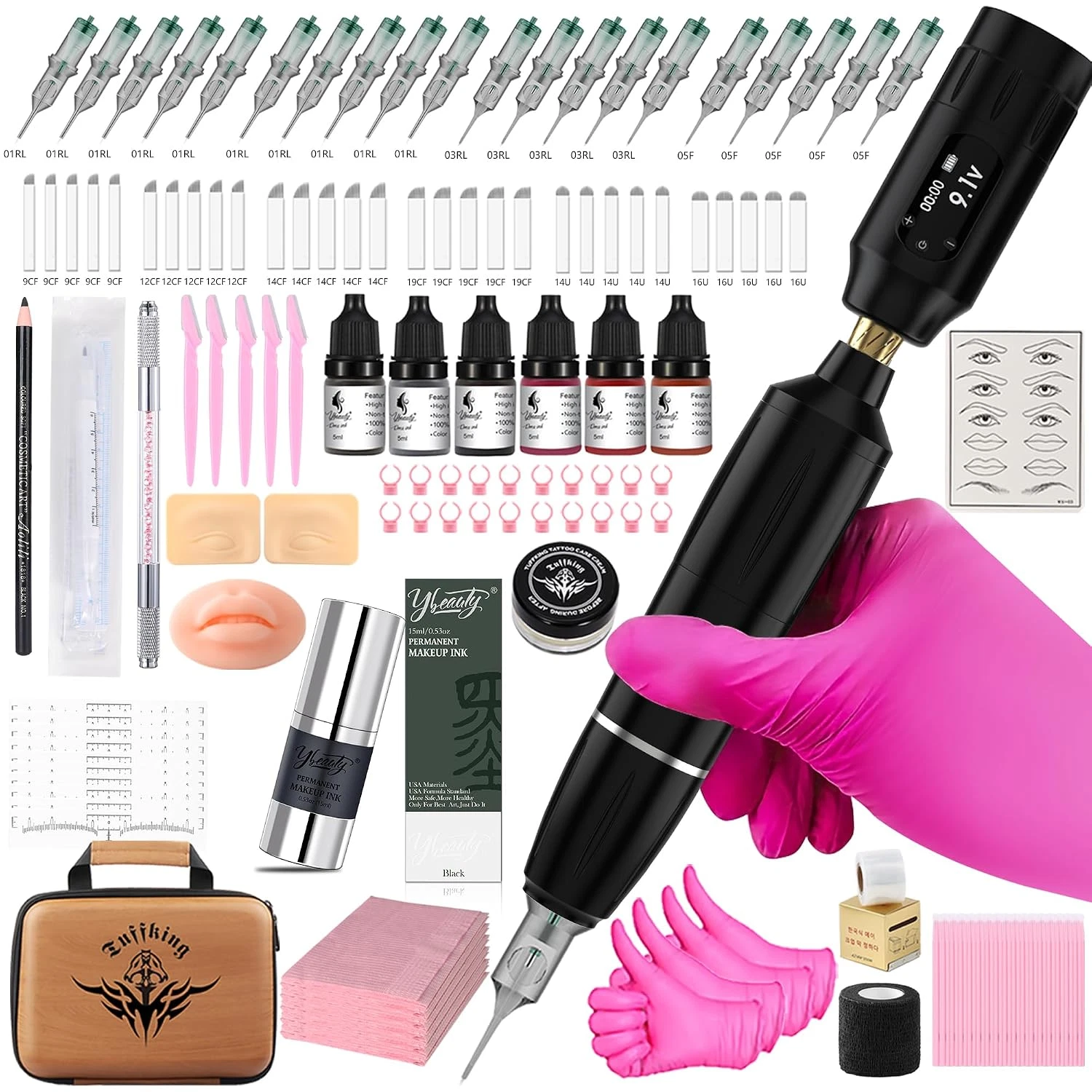 Eyebrow Microblading Tattoo Machine Kit, Professional Complete Wireless Tattoo G image 1