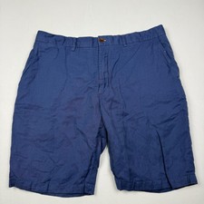 Polo Ralph Lauren Preston Fit Shorts Mens 35 Blue Linen Silk Chino 9 Inseam