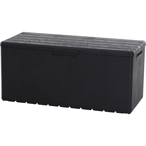 TOOMAX Kissenbox Portofino 340 Liter Rattan/Holzoptik, Kunststoff anthrazit - Bild 2 von 12