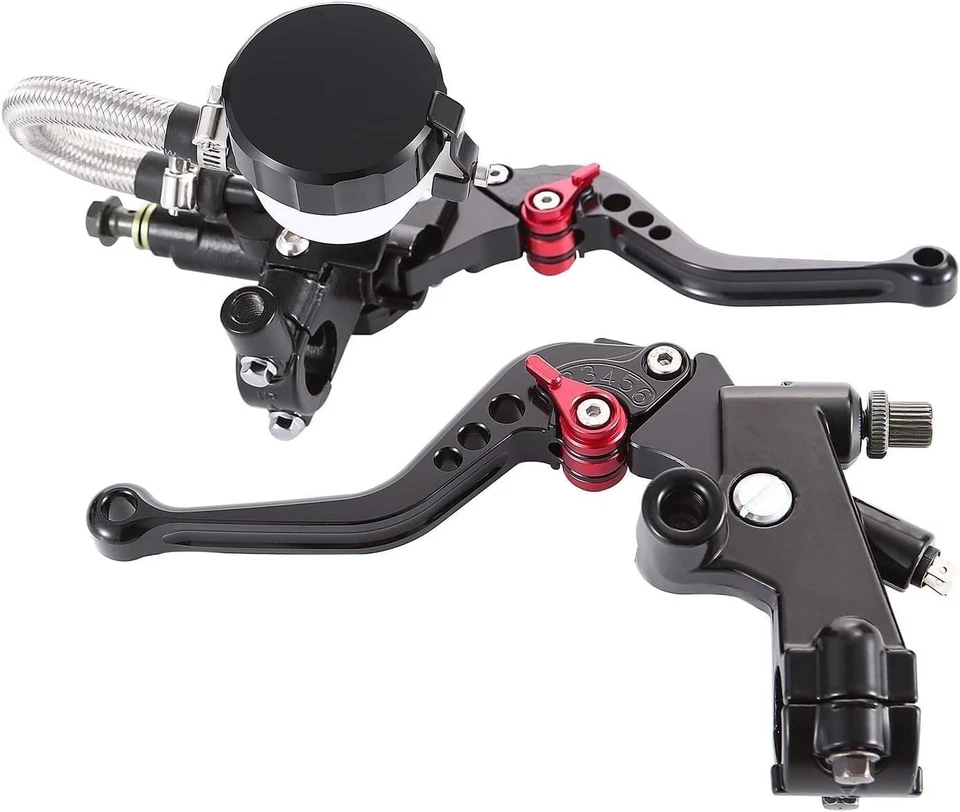Universal Motorcycle Brake Levers 7/8" 22mm Cylinder Clutch Lever Adjustment ... - Image 2 of 4