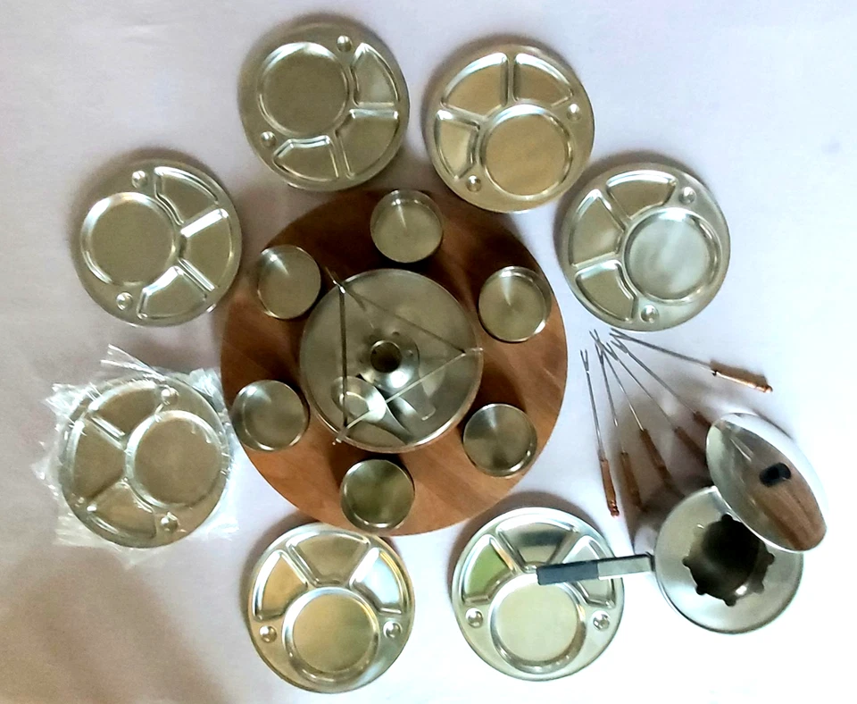 Service à fondue STELTON OF DENMARK Acier Inoxydable chalet montagne 12 couverts - Photo 4/4