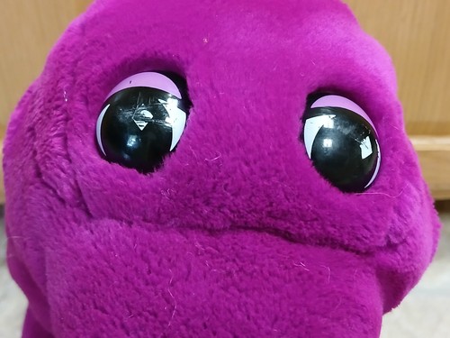Barney The Purple Dinosaur Dakin Plush 1992 Vintage 20” Stuffed Animal w/figure - Picture 2 of 16