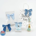 AIMUDI 5 Colors Dusty Blue Bows 4.5" Satin Bows with Twist Ties Blue Bow for
