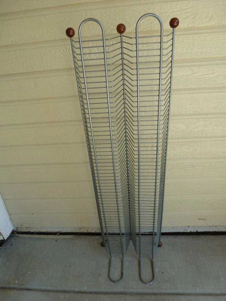 Vintage Gray Wire CD Tower Rack Stand Holds 120 CDs 38” Tall Y2K Media Storage - Image 4 of 4