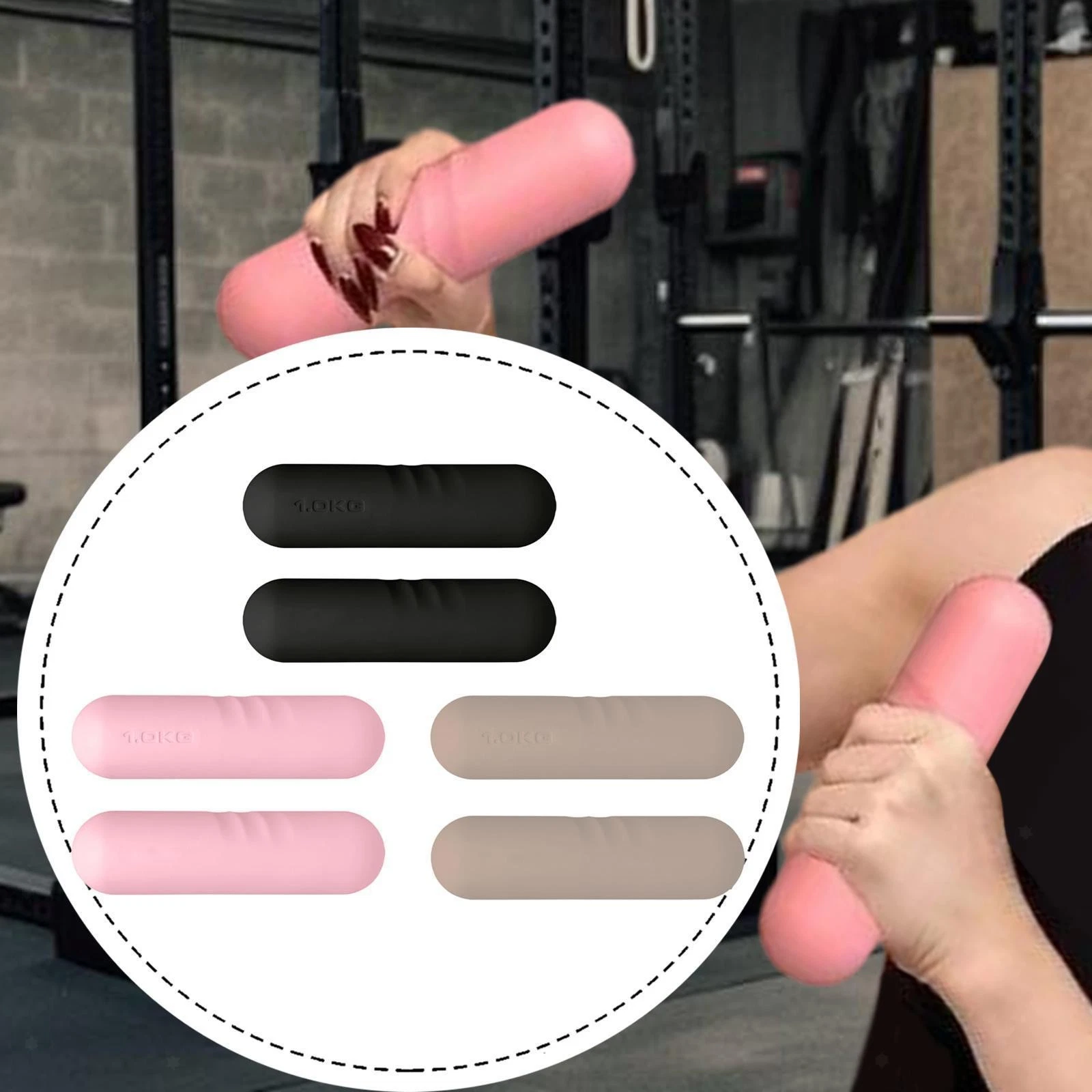 2Pcs Dumbbell Hand Weight Bar Lifting Hand Weights Silicone Cast Iron Equipment