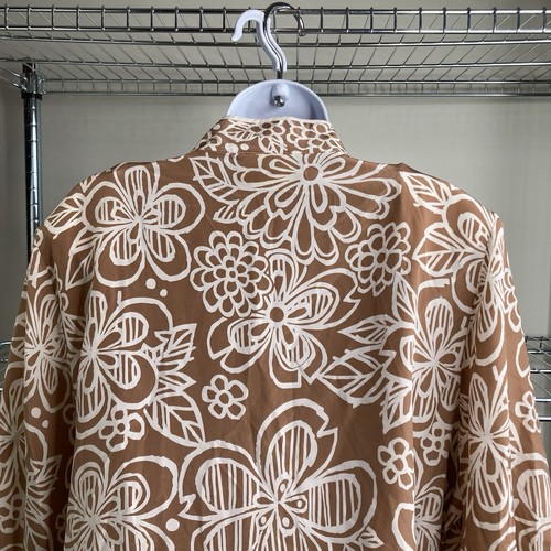 Bob Mackie 100% Seide Blumen Mandarin Kragen Tunika Top Gr. XL Asiatisch Regal Chic - Bild 10 von 11