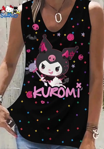 Cartoon Kuromi Ladies Plus Size Vest Top 3XL Size 22 Sanrio Sleeveless Top - Picture 2 of 3