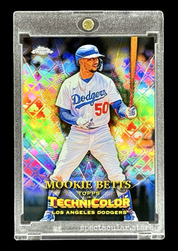 Mookie Betts LOGO REFRACTOR STAR INSERT DODGERS MVP HIGHLIGHT ๐ฅ + HOLDER BONUS - Picture 2 of 4