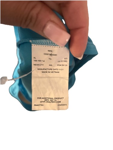 Nike Girl’s Blue One Piece Swimsuit Size XL - Picture 2 of 2