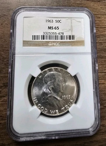 1963 50C Franklin Half Dollar PCGS MS 65 | Uncirculated UNC BU