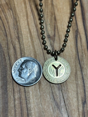 NYC 1953 New York City Subway transit token pendant Manhattan, Great Gift! - Picture 3 of 15
