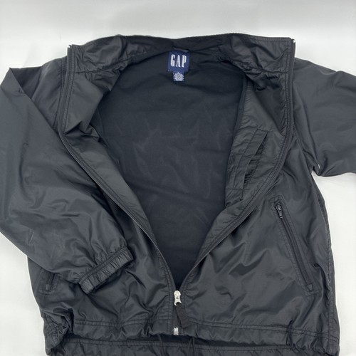 Vintage GAP Jacket Men Large Black Windbreaker Full Zip Pullover Running Y2K - Picture 8 of 18