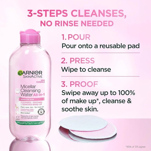 Garnier Natural Rose Water Micellar Cleansing Milk/Toner Sensitive,All Skin Face - Picture 31 of 43