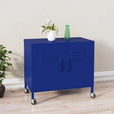 Storage Cabinet Navy Blue Steel Medium Adjustable Armrests