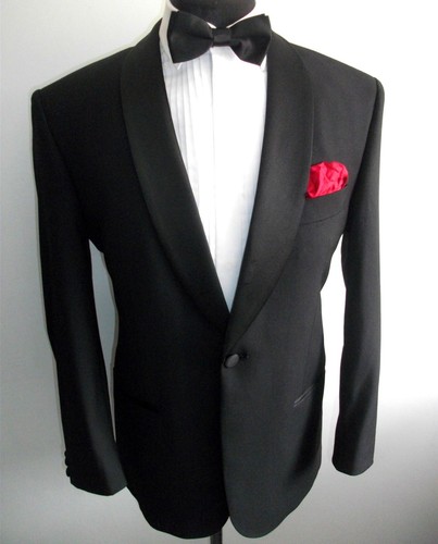 TUXEDO EVENING Dinner Wedding SUIT Jacket Trousers 38 Black WOOL CRUISE W 32 L28 - Picture 3 of 14