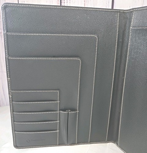 Franklin Covey Black Faux Leather Notepad Folio Folder Magnetic Close 12.5 x 9.5 - Picture 5 of 6