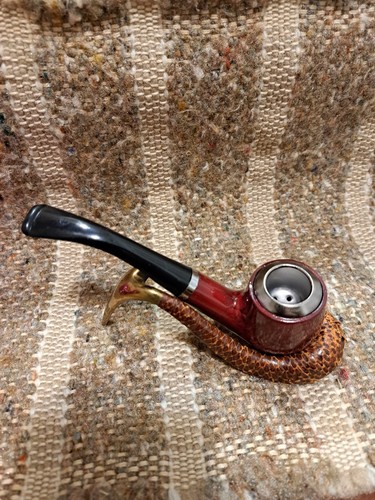 Carl Aubock Pfeifenständer aus Messing mit Schlangenleder umwickelt. Vintage und Selten. - Bild 14 von 14