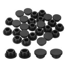 30 Pcs Hole Plugs, Silicone Hole Cover Plug for 22mm(7/8 Inch) Hole, Black