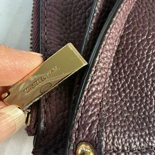 Michael Kors Large Zip Leather Clutch/Wristlet - Mulberry - Picture 3 of 12