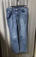 True Religion Women's Blue Billie Mid Rise Straight Leg Jeans Sz 31