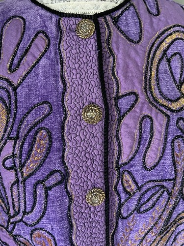 Indigo Moon Jacket UK Large Purple Embroidered Gold Boho Hippie Festival Travel - Picture 7 of 18